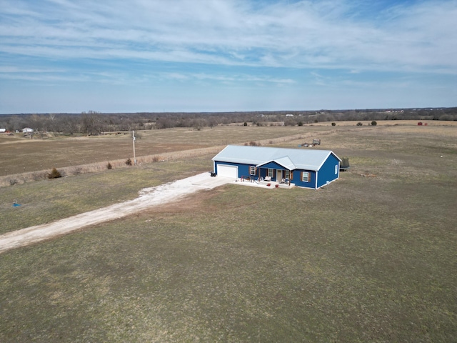 aerial view featuring a rural view