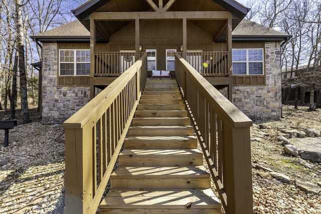 exterior space featuring stairs