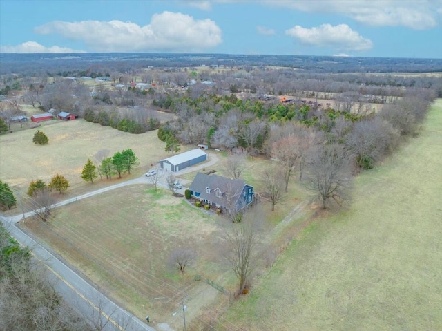 drone / aerial view featuring a rural view