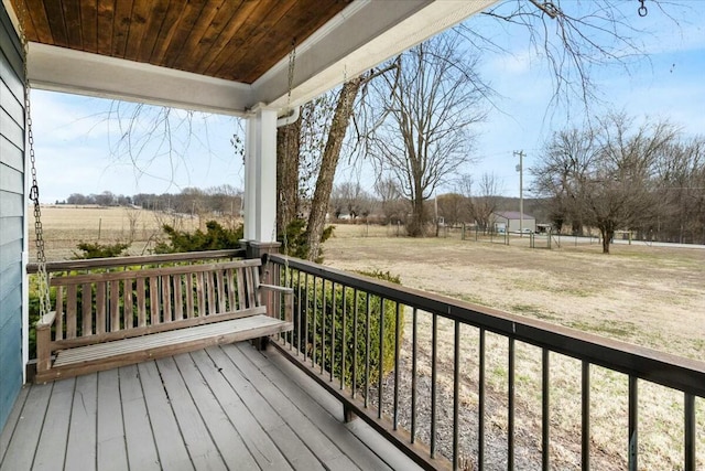 deck with covered porch