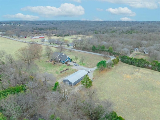 bird's eye view featuring a rural view