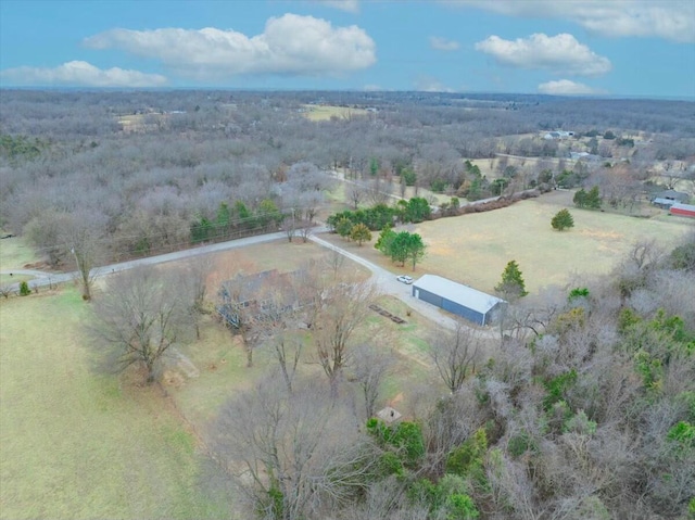 aerial view featuring a rural view