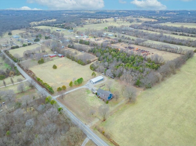 bird's eye view featuring a rural view