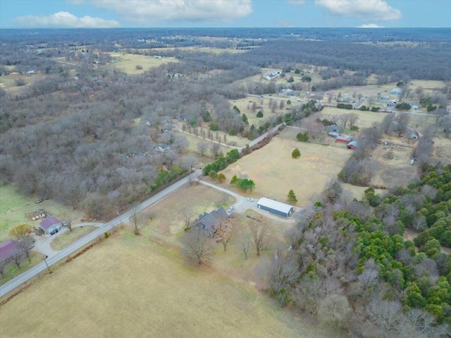 aerial view with a rural view