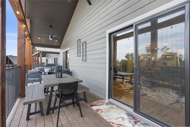 deck featuring outdoor dining space