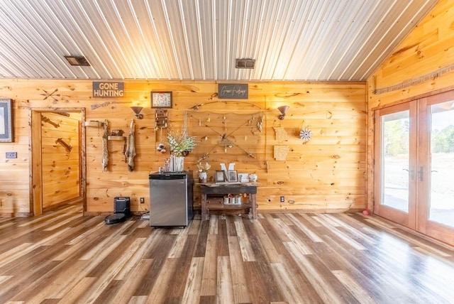 80 Serenity Ct, Gepp, AR 72538 - bar featuring lofted ceiling, french doors, and wood finished floors