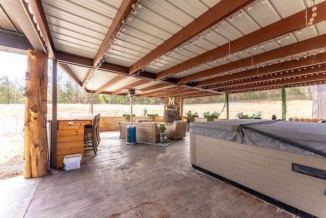 80 Serenity Ct, Gepp, AR 72538 - view of patio with a hot tub and a deck