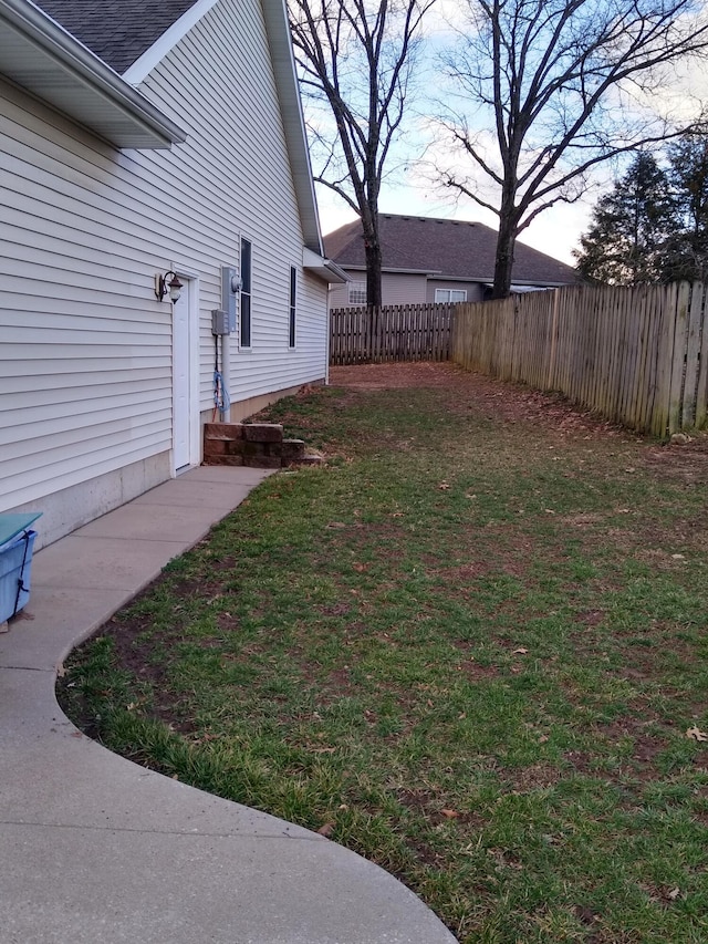 view of yard with fence