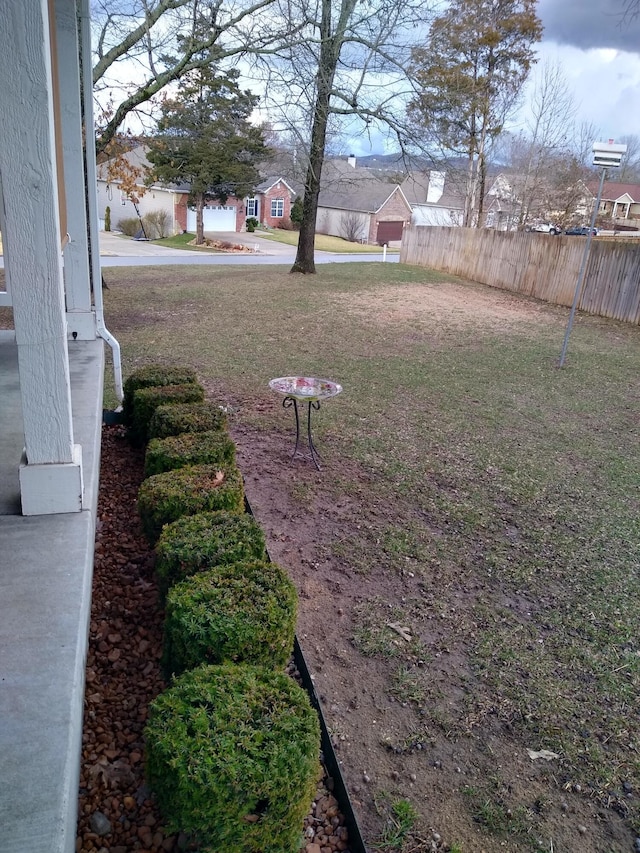view of yard featuring fence