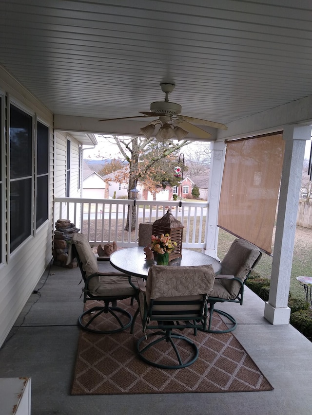view of patio / terrace with a ceiling fan