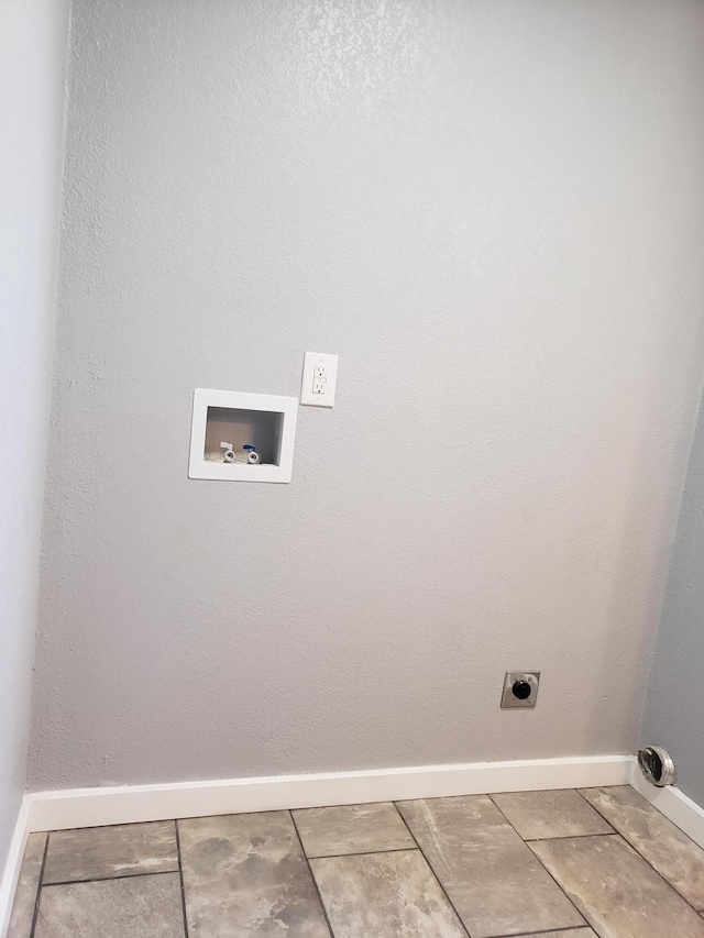 laundry room featuring washer hookup, laundry area, electric dryer hookup, and baseboards