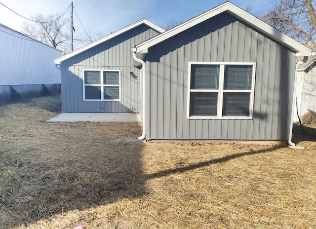 view of home's exterior featuring board and batten siding