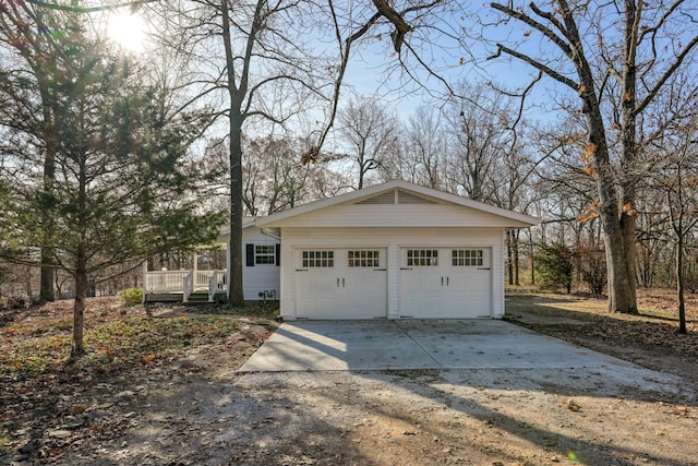 view of garage