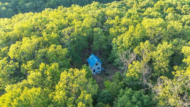 aerial view with a wooded view