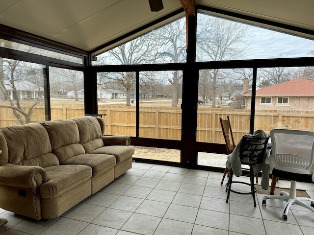 sunroom / solarium with lofted ceiling