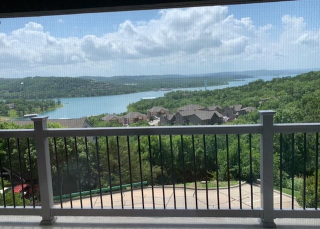 balcony with a water view