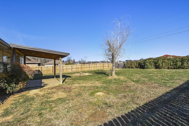 view of yard featuring fence