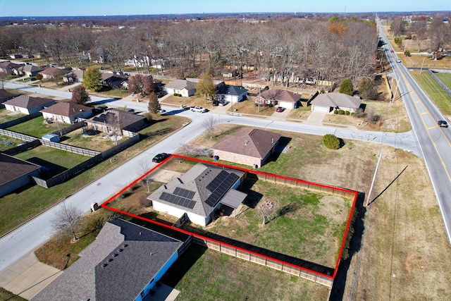 aerial view featuring a residential view