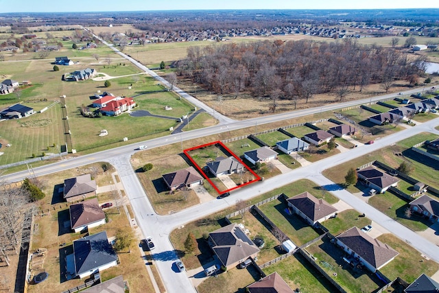 aerial view featuring a residential view