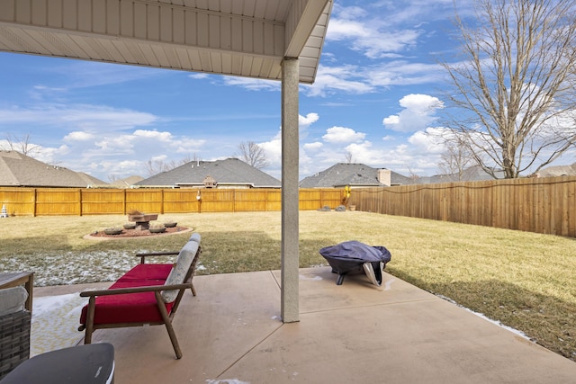 view of patio / terrace featuring a fenced backyard