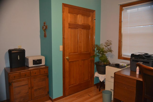 interior space with light wood finished floors