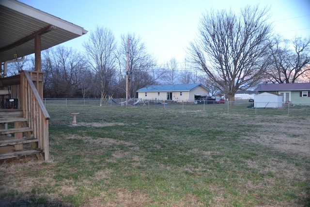 view of yard with fence