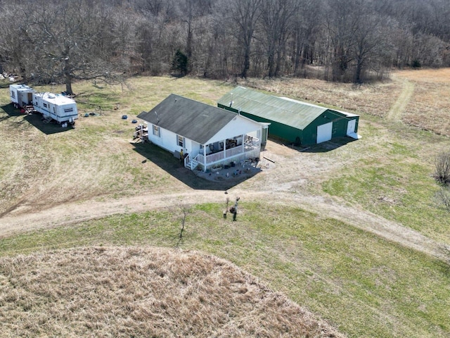 drone / aerial view with a rural view