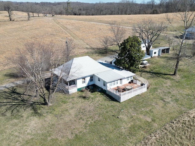 bird's eye view featuring a rural view