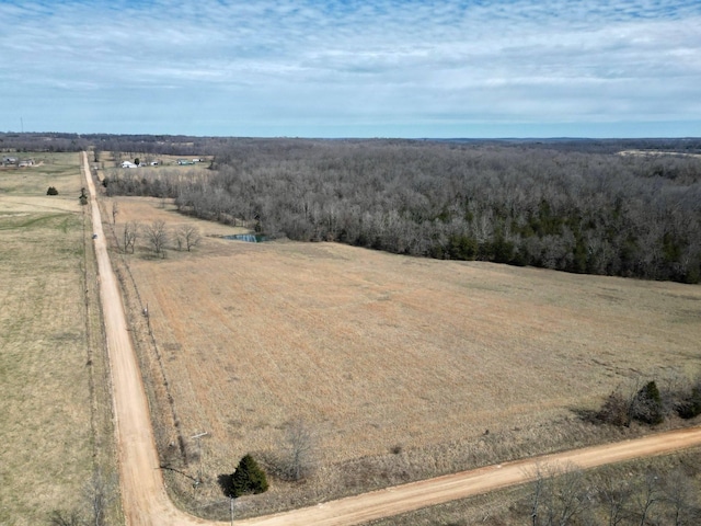 drone / aerial view with a rural view