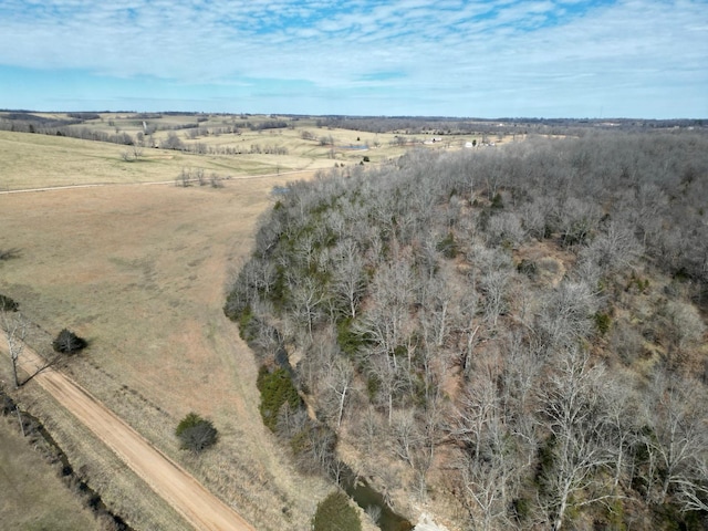 drone / aerial view with a rural view