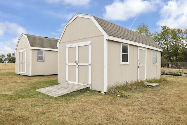 view of shed