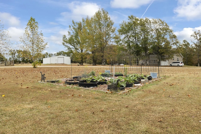 view of yard with a garden