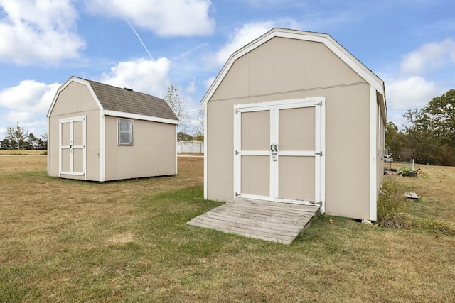 view of shed