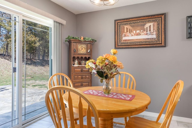 dining area with baseboards