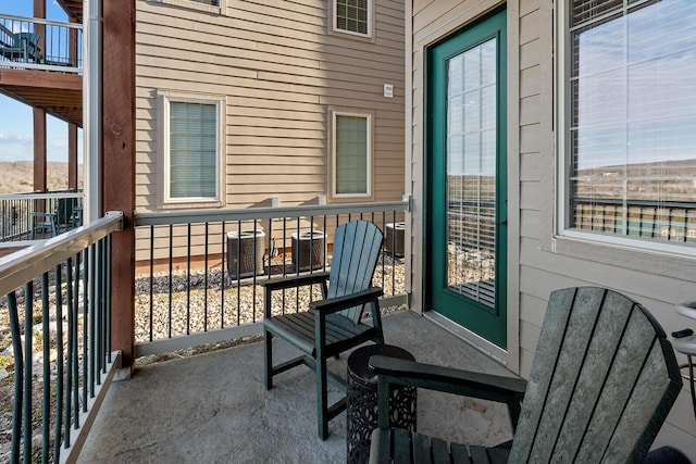 balcony featuring central AC