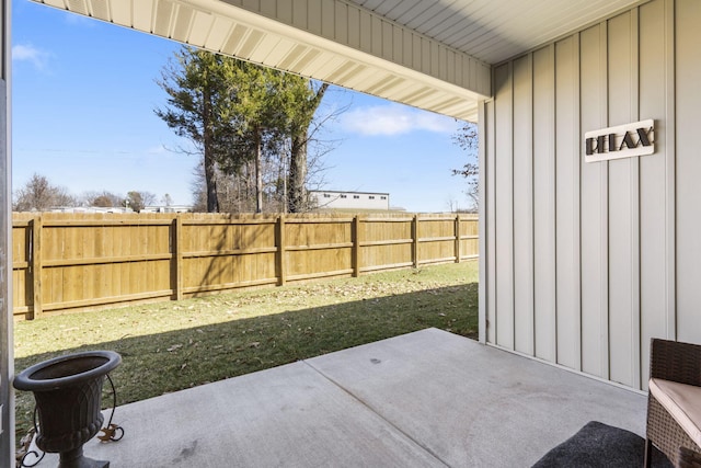 view of patio / terrace with a fenced backyard