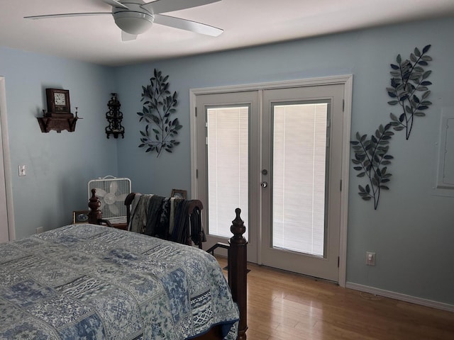109 Lancashire Dr, Branson, MO 65616 - bedroom with baseboards, light wood finished floors, and ceiling fan