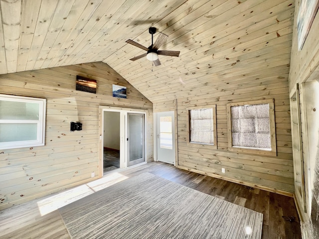 109 Lancashire Dr, Branson, MO 65616 - interior space featuring wooden ceiling, ceiling fan, wood finished floors, and wooden walls