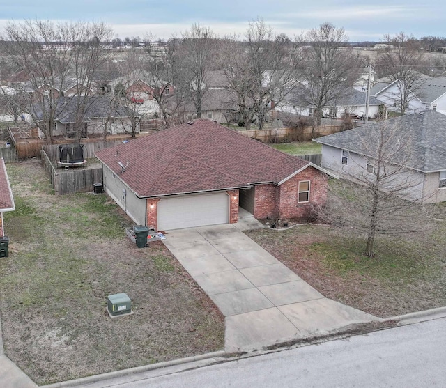 aerial view with a residential view