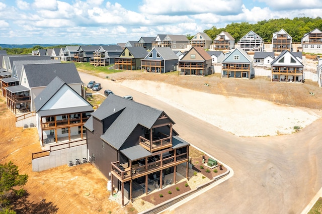 aerial view with a residential view