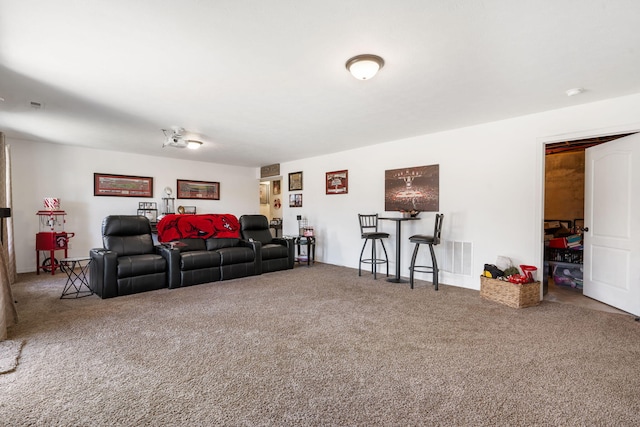 view of carpeted living area