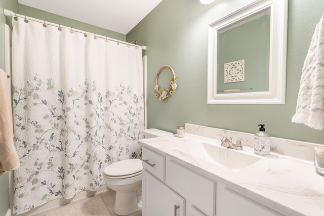 4427 E Kentbrook Dr, Springfield, MO 65802 - full bath with vanity, toilet, and tile patterned floors