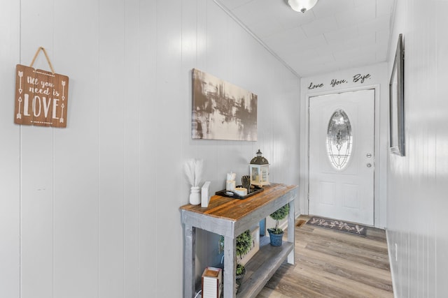 entrance foyer with wood finished floors