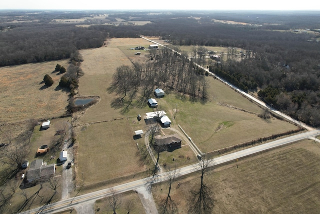 bird's eye view featuring a rural view