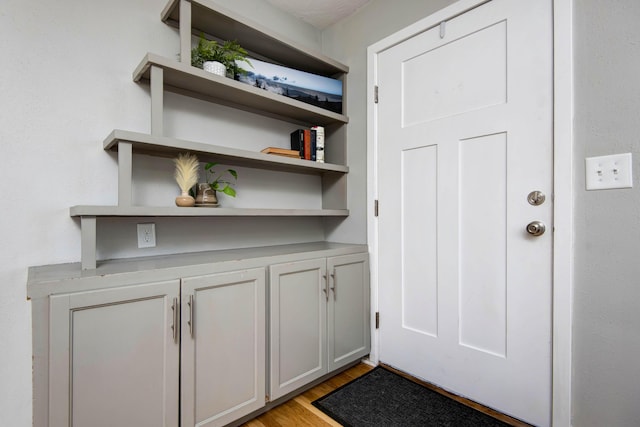 interior space featuring light wood-style floors