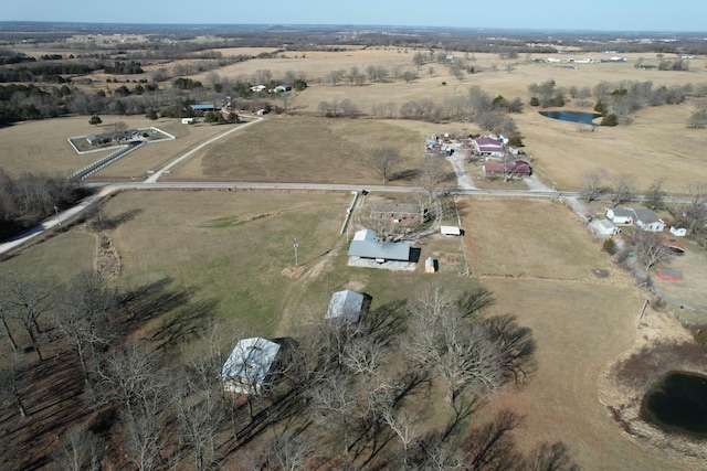 aerial view featuring a rural view