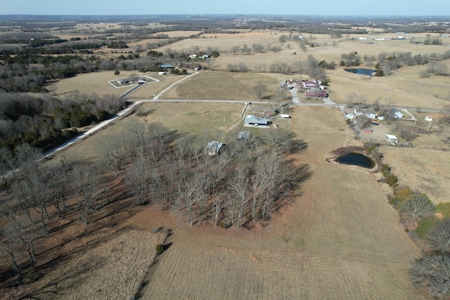 drone / aerial view with a rural view