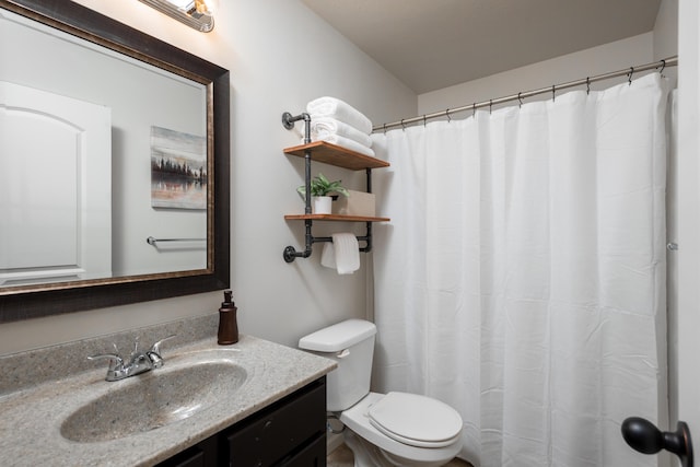 bathroom with toilet and vanity