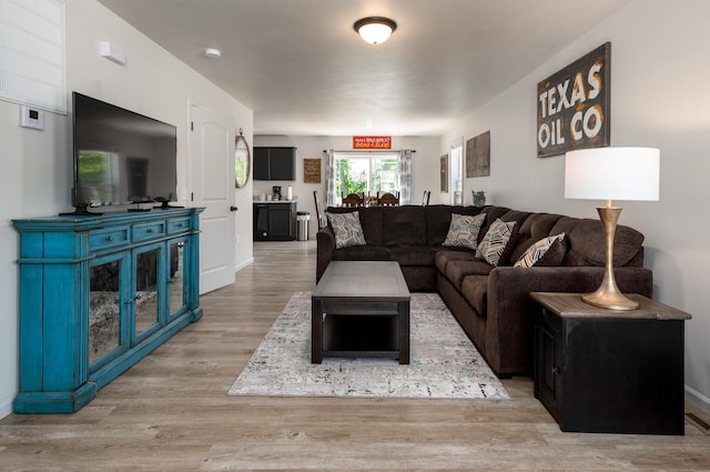 living room with light wood-style flooring