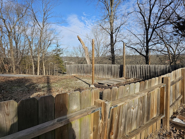 view of yard featuring fence private yard